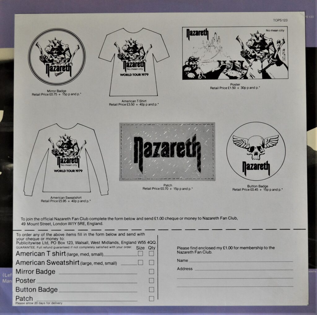 Nazareth - No Mean City, My Ticket To Your Fortune Heart nazareth-no-mean-citya-advert-back