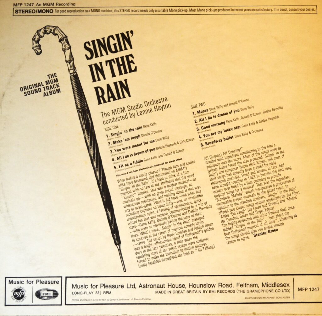 Singin' In The Rain: Original Soundtrack Recording gene-kelly-singin-in-the-rain-back-cover