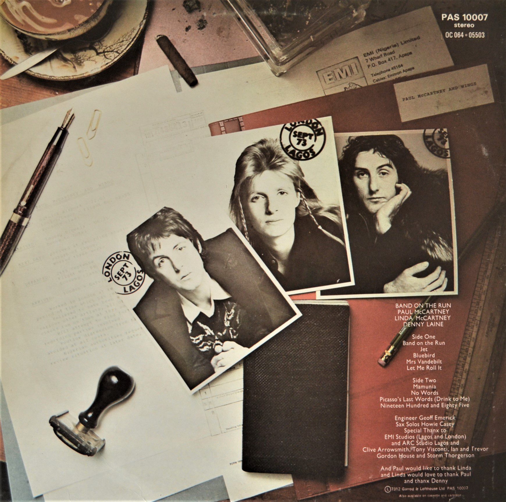 paul mc cartney and wings band on the run back cover