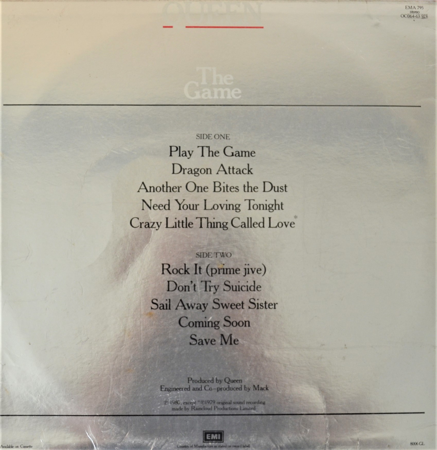 queen the game back cover