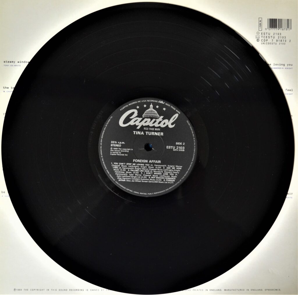 Tina Turner - Foreign Affair, Look Me In The Heart tina-turner-foreign-affair-record-side-two
