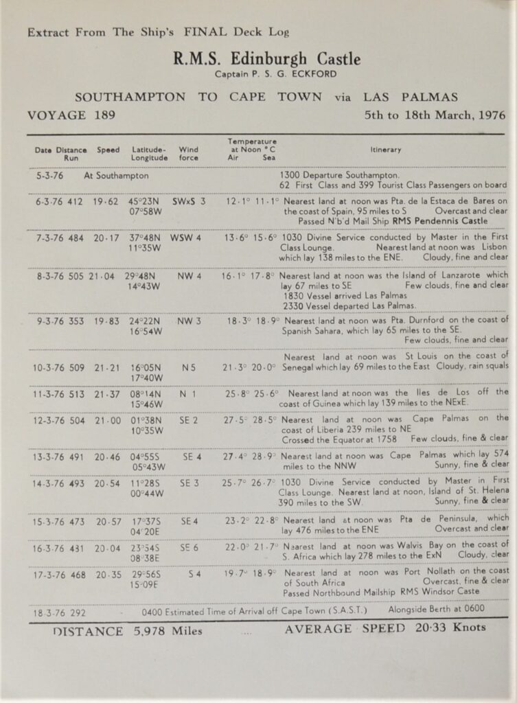 A Virtual Free Voyage Fueled By Love Around The World With Edinburgh Castle And A Farewell Dinner Menu - April 1976 rms-edinburgh-castle-april-1976-b-back-cover.