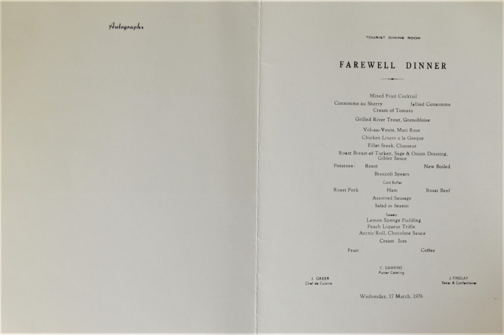 A Virtual Free Voyage Fueled By Love Around The World With Edinburgh Castle And A Farewell Dinner Menu - April 1976 rms-edinburgh-castle-april-1976-b-farewell-dinner