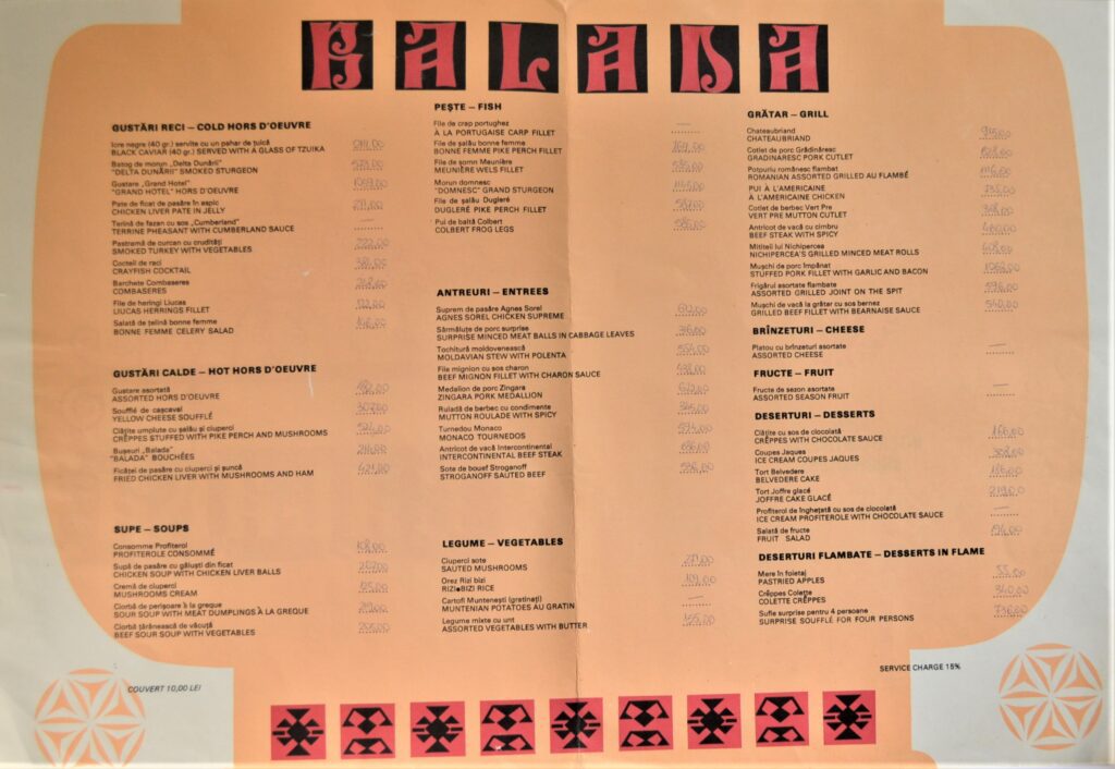 Rapture, Love, And The Freedom Of Gastronomy: Culinary World Through The 1992 Menu Of Restaurant Balada, Bucharest balada-menu-3-scaled