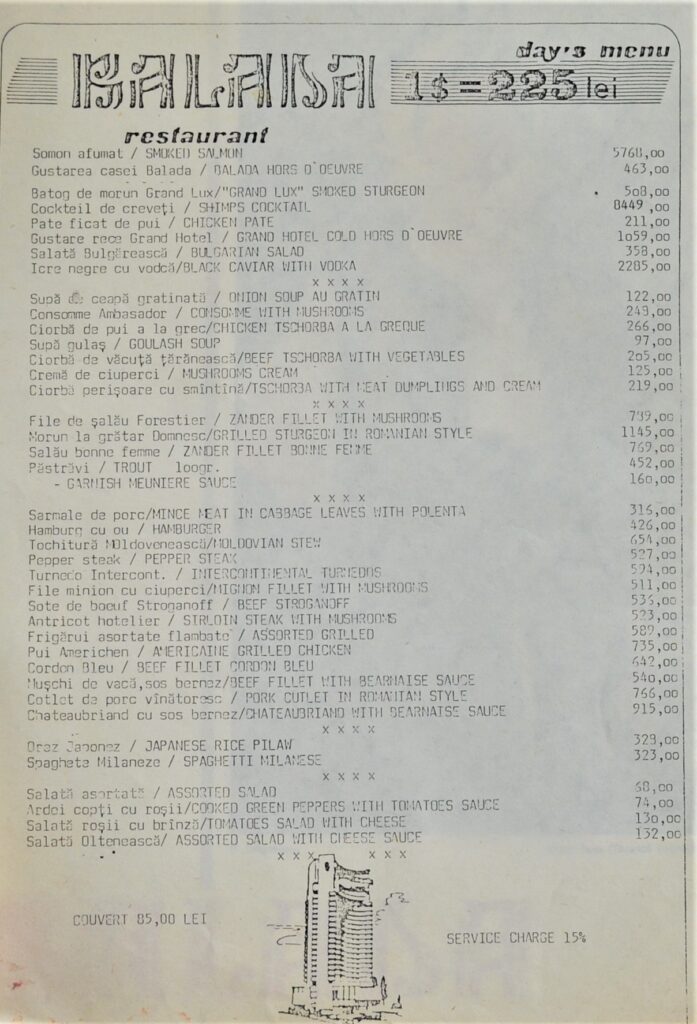 Rapture, Love, And The Freedom Of Gastronomy: Culinary World Through The 1992 Menu Of Restaurant Balada, Bucharest balada-menu-4.