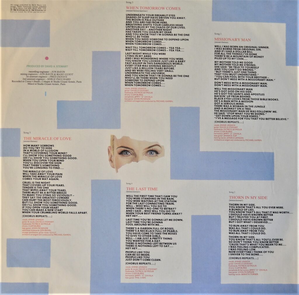 Eurythmics - Revenge And The Miracle Of Love eurythmics-revenge-inner-sleeve-one.