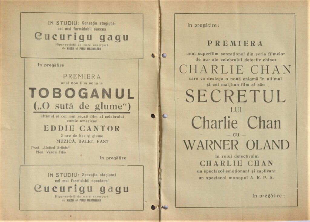 Worlds United By Love: 1936 Teatrul Cinema Arpa &Quot;Saptamana Rasului&Quot; teatrul-cinema-arpa-program-1936-c-saptamana-rasului-pages-12-and-13