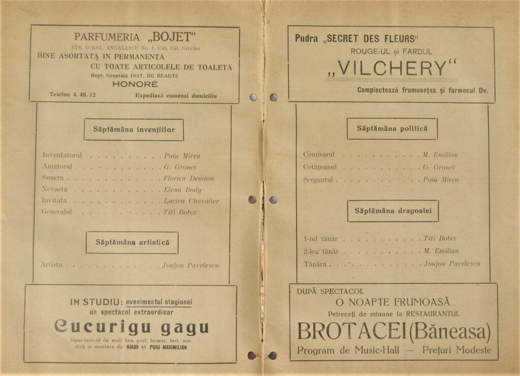 Worlds United By Love: 1936 Teatrul Cinema Arpa &Quot;Saptamana Rasului&Quot; eatrul-cinema-arpa-program-1936-c-saptamana-rasului-pages-4-and-5