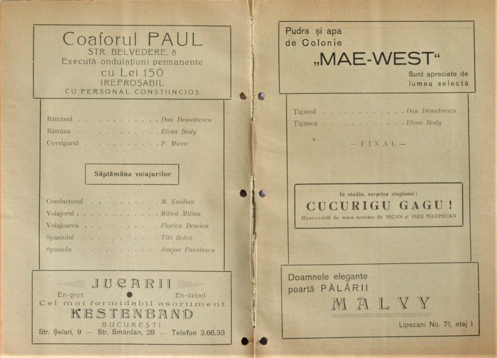 Worlds United By Love: 1936 Teatrul Cinema Arpa &Quot;Saptamana Rasului&Quot; teatrul-cinema-arpa-program-1936-c-saptamana-rasului-pages-6-and-7