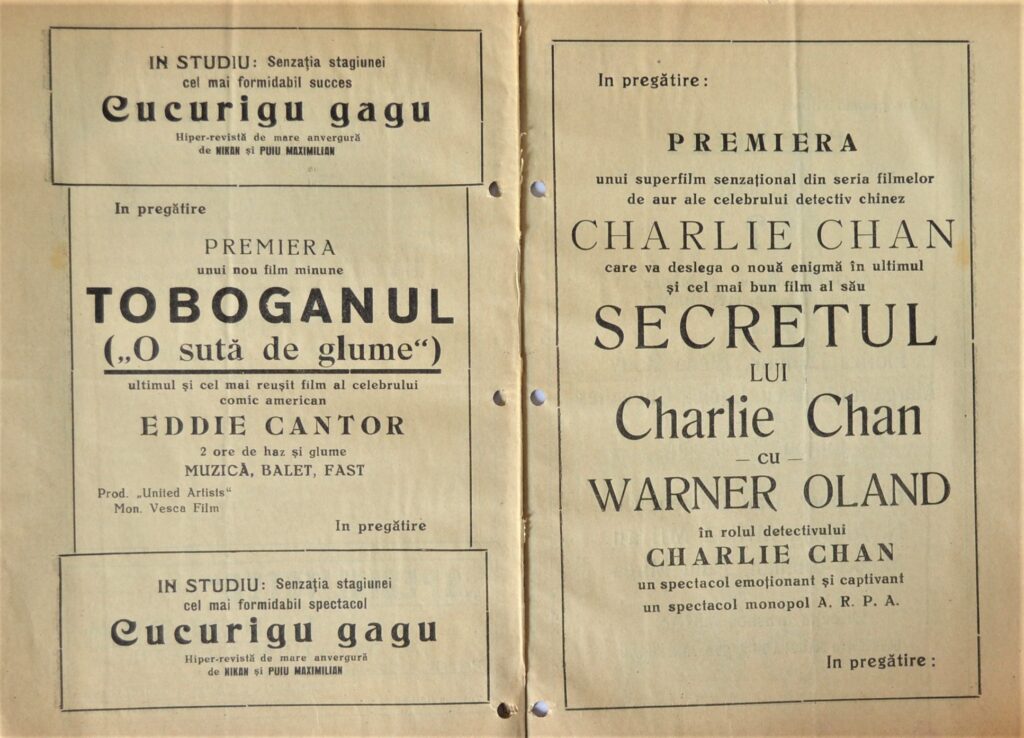 The Vaudeville: A Dive Into The 1936 Arpa &Quot;Rece Racoreala&Quot; teatrul-cinema-arpa-program-1936-d-rece-racoreala-pages-10-and-11.