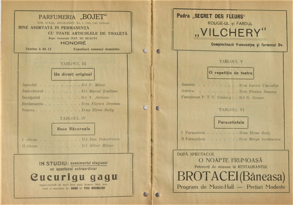 The Vaudeville: A Dive Into The 1936 Arpa &Quot;Rece Racoreala&Quot; teatrul-cinema-arpa-program-1936-d-rece-racoreala-pages-3-and-4