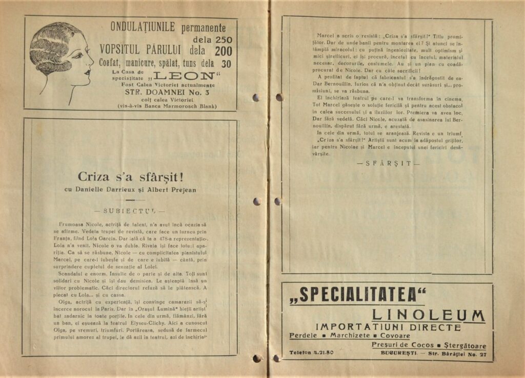 The Vaudeville: A Dive Into The 1936 Arpa &Quot;Rece Racoreala&Quot; teatrul-cinema-arpa-program-1936-d-rece-racoreala-pages-8-and-9.