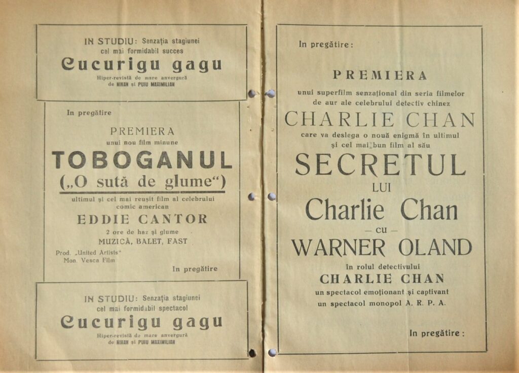 A Free Dive Into The Glamour And Gaiety Of A 1936 Vaudeville Program &Quot;Expre And Dinadins&Quot; teatrul-cinema-arpa-program-1936-e-expre-si-dinadins-pages-11-and-12
