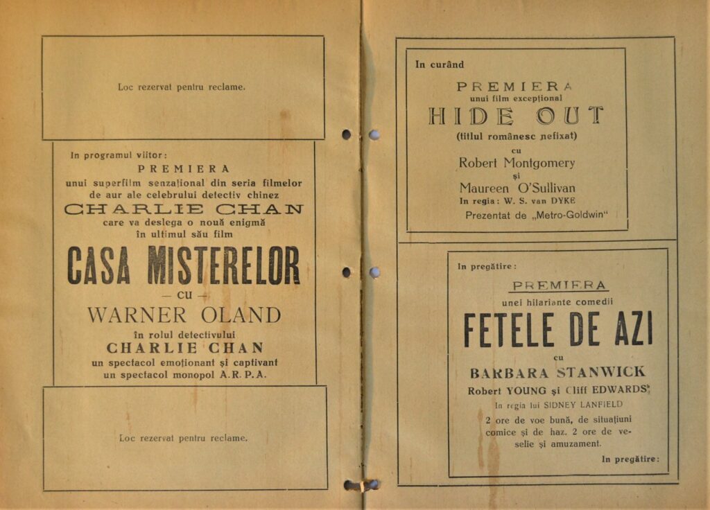 Rediscovering The Magic Of Teatrul Cinema Arpa'S 1936 Program - Luna Bucuriilor teatrul-cinema-arpa-program-1936-pages-12-and-13.