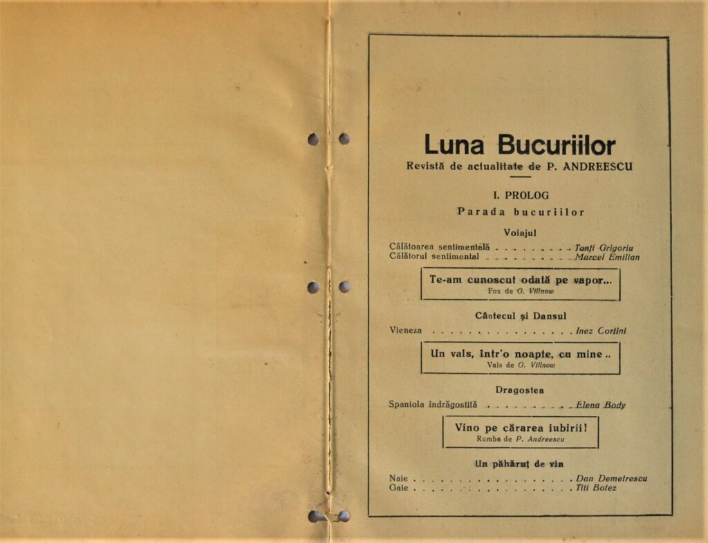 Rediscovering The Magic Of Teatrul Cinema Arpa'S 1936 Program - Luna Bucuriilor teatrul-cinema-arpa-program-1936-pages-2-and-3