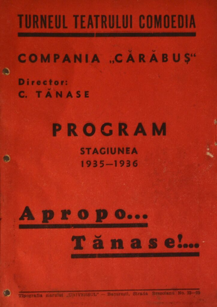 Theaters Eforia, Comoedia And Constantin Tanase: The World Of Vaudeville turneul-teatrului-comoedia-apropo.tanase