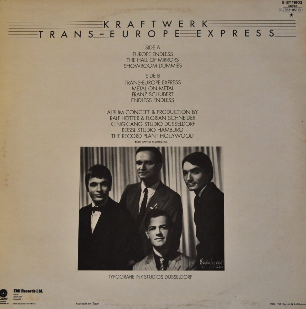 Kraftwerk Unlimited - Showroom Dummies In The Endless Hall Of Mirrors kraftwerk-trans-europe-express-back-cover