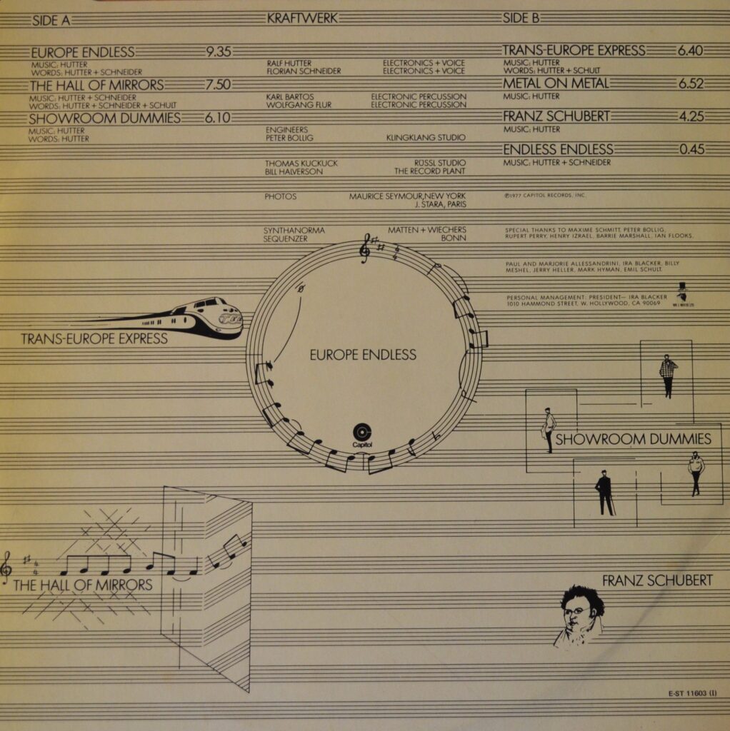 Kraftwerk Unlimited - Showroom Dummies In The Endless Hall Of Mirrors kraftwerk-trans-europe-express-inner-sleeve-two