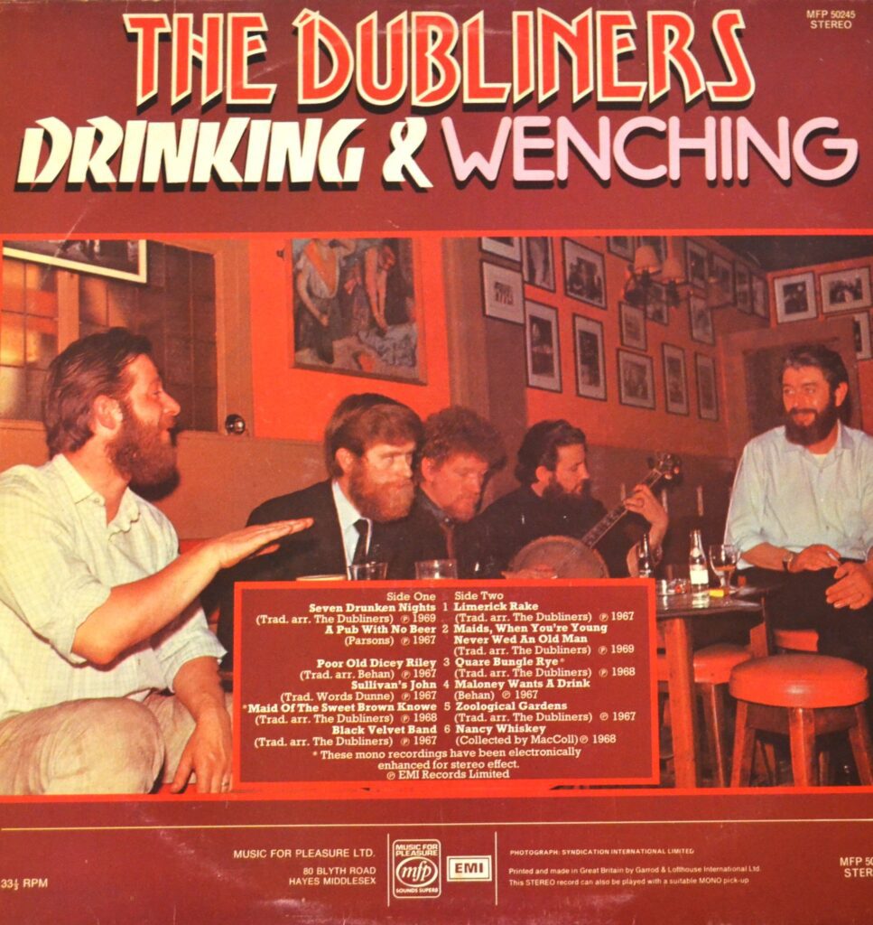 The Dubliners - Drinking And Wenching In The Pub the-dubliners-drinking-and-wenching-back-cover.