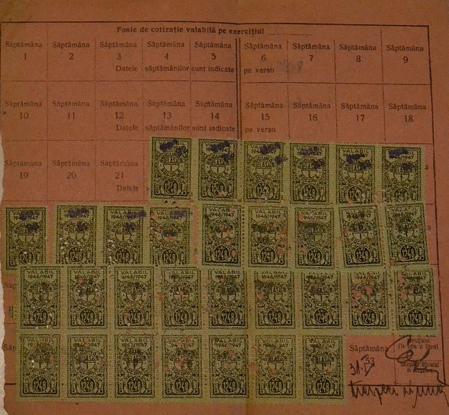 foaie-de-cotizatie-la-cartea-de-munca-1946-ieremias-ana-timisoara-stamps